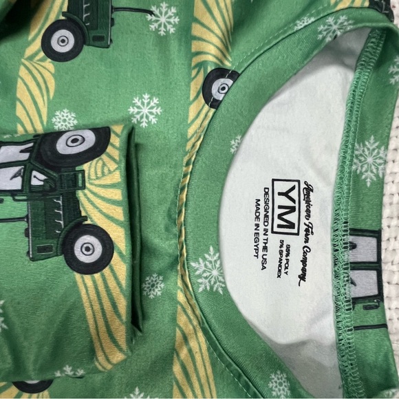 AMERICAN FARM CO ✨Green Tractor Print pajamas YM - Picture 8 of 11